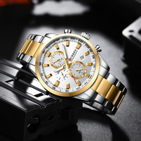 Montre chronographe à quartz pour homme CURREN 8445, acier inoxydable, étanche, style business décontracté, usage quotidien, avec date
