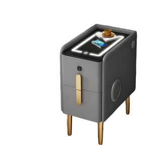 <span class=keywords><strong>Table</strong></span> de chevet alternative: bois massif, effet pierre, garni de cuir ultra-minimaliste moderne Mini chambre à coucher Smart Influencer-Style - Product Image 2