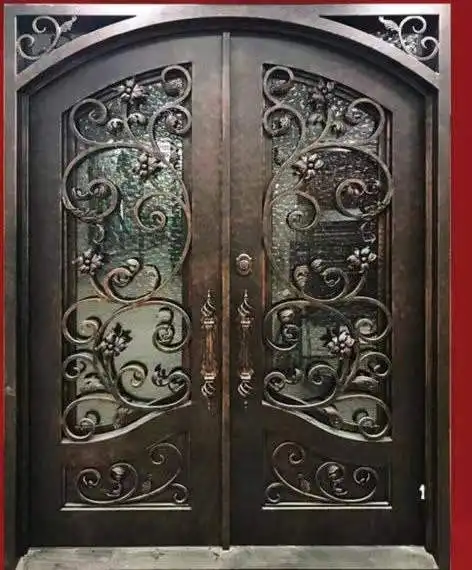 Puerta de entrada de madera sólida simple, moderna
