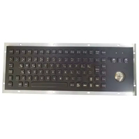 Teclado Metálico de Acero Inoxidable con Interfaz USB, Certificación CE/FCC, Color Negro, Resistente al Agua IP65, Anti-vandalismo, Montaje en Panel, con Trackball Integrado