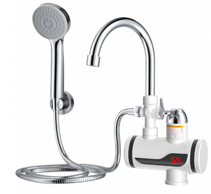 Robinet <span class=keywords><strong>chauffe</strong></span>-<span class=keywords><strong>eau</strong></span> instantané électrique Bokai RX-018 en acier inoxydable, affichage LED, étanche IPx4, 3000W - Product Image 1