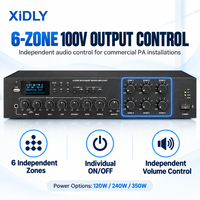 Amplificateur de mixage PA XIDLY 6 zones 70V 100V avec WiFi Bluetooth USB pour système audio commercial