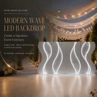 Panneau de fond LED Ondulé Moderne Blanc Illuminé pour Mariage, Écran de Décoration Personnalisée pour Événements, Affichage Décoratif de Mariage