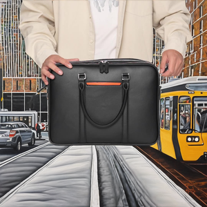 Men's Genuine Leather Laptop Backpack Office <b>Briefcase</b> with Nylon Lining Durable Zipper Closure Handmade Luxury Soft Bag - Product Image 2