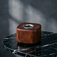 Capuchon diffuseur carré en bois personnalisé avec insert en aluminium pour bouteilles de parfum d'intérieur et de voiture