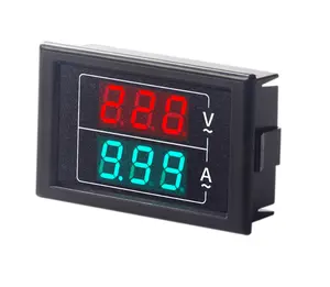 Voltímetro Digital Amperímetro LED Dual Digital Volt Medidor AC80-380/220-450V AC0.00-99.9A 1.00-199A Medidor de Corrente