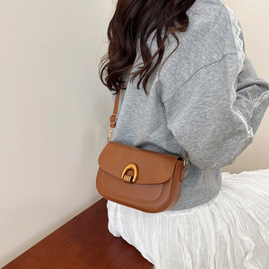 <b>Wine</b> Red Retro High-grade PU Texture Underarm <b>Bag</b> Women's Spring New Arrival Zip Shoulder Crossbody Single Strap Tanjing - Product Image 3