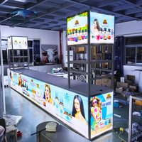 Panel de visualización retroiluminado con LED, equipo de publicidad, cajas de luz montadas en la pared, soporte para mochila, letrero de stand de feria comercial