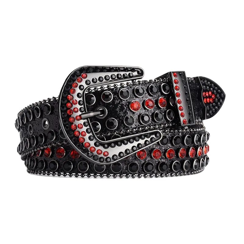 Cintura di strass all'ingrosso per donna uomo Western Cowgirl Bling cintura con borchie cinture di diamanti con paillettes scintillanti per Jeans