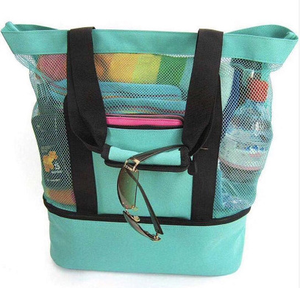 Promotional Mesh <b>Beach</b> Tote <b>Bag</b> with Detachable <b>Beach</b> Cooler - Product Image 1