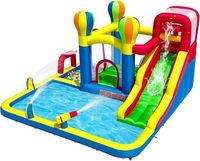Parque Acuático Inflable con Rociadores, para Piscina Comunitaria y Campamento de Verano