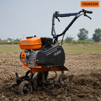 Cultivadora a Gasolina Multifuncional YKX, Mini Cultivadora con Transmisión por Correa, Máquina Rotativa para Plantaciones de Jengibre, Ajo y Cebolla