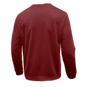 Pull-over à col rond en polyester respirant confortable et pur de couleur unie personnalisée T-shirt à capuche à manches longues - Product Image 6