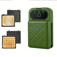 Mini gaufrier électrique 650W, plaques amovibles antiadhésives, minuteur numérique 30 min, boîtier froid au toucher, enrouleur de cordon, usage domestique, en plastique
