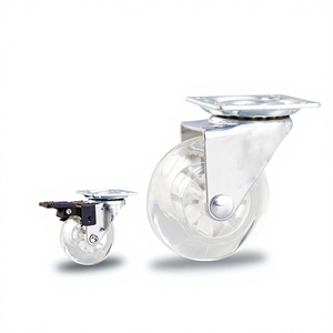 Grenzüberschreitend Angepasste 1,5 2 3 Zoll Rollen PU Polyurethan Nylon <span class=keywords><strong>PP</strong></span> TPR Transparente Kristallräder Kinderwagen-Bremse - Product Image 1