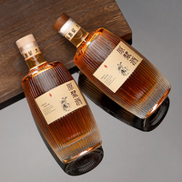 Bouteille en verre vide personnalisée de 500 ml pour gin, vin, rhum, vodka, whisky, spiritueux, avec étiquette