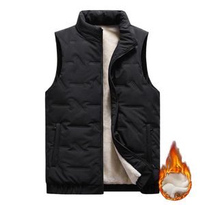 Gilet formel en laine d'agneau pour homme avec fermeture éclair, manteau épais en laine pour l'hiver, vêtement d'extérieur grande taille, OEM - Product Image 1