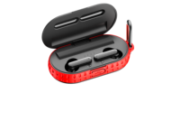 Headphone bluetooth nirkabel, earbud olahraga stereo pengisian tenaga surya