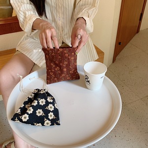 กระเป๋าผ้าแคนวาสแบบมีเชือกดึงกันฝุ่นกระเป๋าผ้าแคนวาสพิมพ์ลายแบบพกพาใช้ซ้ำได้ - Product Image 3