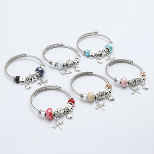Fashion Crystal Bead <strong>Bracelet</strong> <strong>Dragonfly</strong> Flower love Pendant Ladies Charm <strong>Bracelet</strong> Factory Direct Sales for Women Girls - Product Image 2