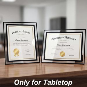 Wholesale 4X6 5X7 Inch A3/A4/<b>A5</b> Glass Honor Certificate Photo <b>Frames</b> - Silver Glass Document Display Holders for Award & Diploma - Product Image 3
