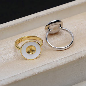 Bague ouverte en argent S925 faite à la main, DIY, 4476 Living Tone, porte-perle 8-9, accessoires de bijoux pour œufs pochés - Product Image 2