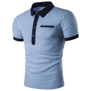 Fashionable High Quality <strong>Ropa</strong> De Hombre Pure Cotton Short Sleeve Man Contrast Color Collar t Shirt for Mens Slim Fit <strong>Polo</strong> Shirts - Product Image 2