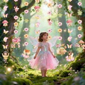 Guirlande murale DAMAI avec animaux de la forêt en aquarelle pour anniversaire de fille, baby shower, décoration de fête féerique - Product Image 3