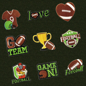 Machine Embroidery Game Day Patches Iron on I LOVE Football Team Patch for Hat Decoration - Product Image 1