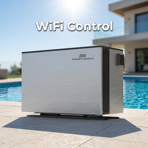 משאבת חום חשמלית ללא מיכל עם תרמוסטט WiFi, מעטפת מתכת, אינוורטר <span class=keywords><strong>DC</strong></span>, למכירה, מתאימה לשימוש ביתי ובתי מלון, לחימום בריכות שחייה. - Product Image 2