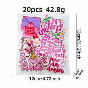 Patch brodé thermocollant rose, motif dessin animé anglais inspirant, applique mignonne pour la décoration de vêtements et sacs - Product Image 2