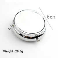 Luxueux étuis de rangement pour pilules en métal de qualité alimentaire boîtes en métal rondes et rectangulaires avec miroir populaires pour leur design élégant