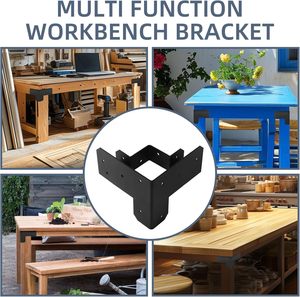 Kit de supports d'angle d'établi robustes pour supports d'angle droit à 3 voies en bois 2x4 pour table de travail en bois - Product Image 6