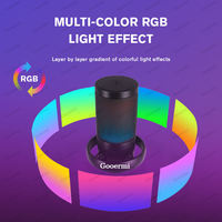 Gooermi A22S Microphone d'enregistrement USB de jeu Micro à condensateur avec muet, support de bras pour le streaming RGB Mic Stand