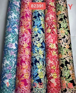 Jupes en tissu rayonne 100% à la vente chaude, motif floral personnalisé, tissage chalis, doux, imprimé 45S, léger, extensible, respirant - Product Image 6