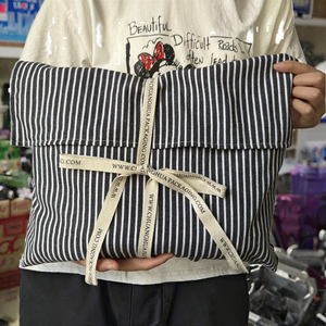 Eco-Friendly Cotton Flap <b>Envelope</b> Dust Bags Custom Logo Muslin <b>Gift</b> Packing for Underwear Handbags Clothing with Pouch Model - Product Image 3