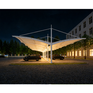 Prefabricated Customizable Sun-Shading, Waterproof Wind-Resistant PVDF PVC Tensile Structure Cantilever Parking <b>Shade</b> Canopy - Product Image 6