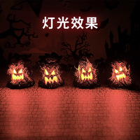 Décoration d'Halloween en résine, démon lumineux à LED pour arbre, miniature effrayante, artisanat décoratif pour intérieur, maison hantée