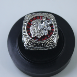 Anillo de Hip Rock del Campeonato de los Chicago Black Hawks <span class=keywords><strong>2013</strong></span>, Personalizado al por Mayor, con Siete Bolas, Unisex, Aleación de Plata 925, Chapado en Plata, con Cristal - Product Image 1
