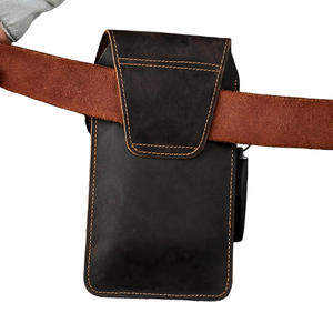 Sac banane vintage en cuir Crazy Horse Andong pour homme, sacoche de téléphone en cuir de vachette, sac de ceinture pour le travail en extérieur, le sport et les clés, sac à main - Product Image 3