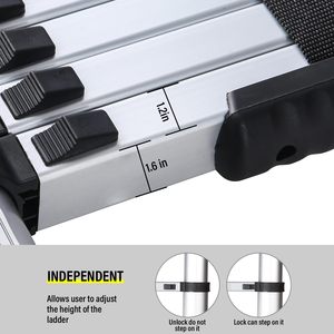 <span class=keywords><strong>Escalera</strong></span> Telescópica Extensible de Aluminio Portátil de 10.5 Pies, Diseño de Cierre Suave, <span class=keywords><strong>Escalera</strong></span> Doméstica Multiusos Extensible para Uso Diario - Product Image 6