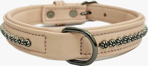 Haustier ปลอกคอสุนัขหนังสีเบจสีทึบอุปกรณ์ฝึกสุนัขบุนวมนุ่มอุปกรณ์เสริมสำหรับสัตว์เลี้ยงที่ได้รับความนิยมใหม่อย่างยั่งยืน - Product Image 5
