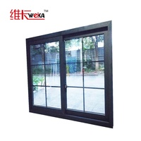 De vidrio de PVC de Color negro único ventana corredera con redes y Color verde aleación de aluminio de diseño gráfico Horizontal apartamento