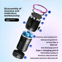Lampe torche rechargeable en alliage d'aluminium 120W haute puissance à LED UV 365nm pour détection fluorescente, scorpions, chats et teignes