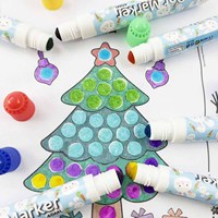 Marqueurs d'art lavables KHY Bingo Daubers, 12 couleurs, marqueurs à points pour les tout-petits, les enfants d'âge préscolaire, kit de peinture à points pour loisirs créatifs