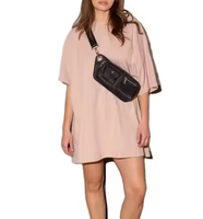 Robe T-shirt pour femme d'été, personnalisée, 230 grammes, écologique, mignonne, décontractée, ample, coupe large, manches courtes, 100% coton