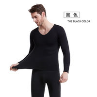 Vente en gros Hiver Hommes Polaire Doublé Sous-Vêtements Thermiques Chauffants Caleçon Long pour Hommes Ensemble Haut et Bas