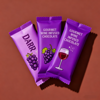 Sachet d'emballage pour barres énergétiques au chocolat, barres protéinées, sachets de collation, emballage de barres protéinées, surface mate imprimée, fermeture arrière