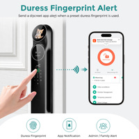 Serrure Intelligente WiFi SJJ Entièrement Automatique avec Reconnaissance Faciale, Capteur de Veine Palméenne, Caméra de Visiophone, Interphone Vidéo, Déverrouillage à Distance pour Porte en Bois, Application Cloud Tuya