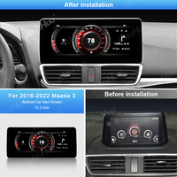 Meihua 12.3 pouces Android et Original double système lecteur stéréo Audio vidéo avec ligne de cadre ensemble complet pour 2014-2019 Mazda3